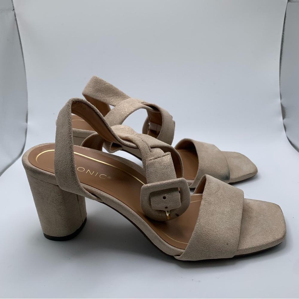 Vionic Zinfandel Women's ankle strap suede gold heel size 6 wedding party 1708 - Picture 6 of 11